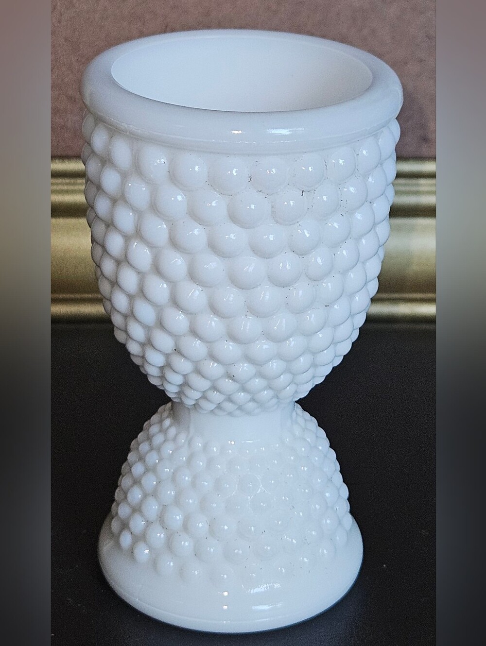 Vintage Milk Glass Egg Cup Featuring the Distinct Hobnail (raised dot) Pattern